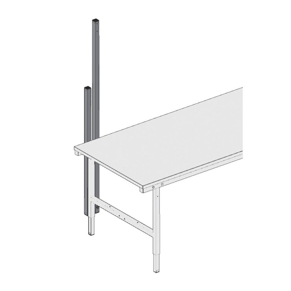 Produktabbildung Nr. 2: 2 korte bevestigingsstangen, hxbxd 1.170 x 40 x 40 mm, 485 mm boven het tafelblad