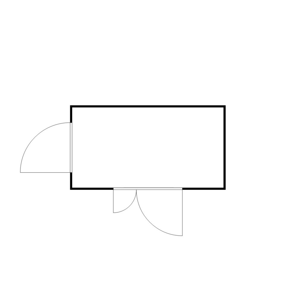 Produktabbildung Nr. 2: Conteneur de matériel FLADAFI® 8m², galvanisé, démonté, avec plancher en bois, dimensions extérieures 4 050x2 170x2 150 mm, porte à doubles battants (division asymétrique), au centre du côté large, porte supplémentaire