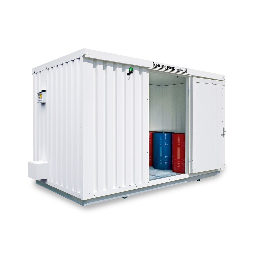 Illustration du produit: Conteneur pour substances dangereuses SAFE Tank 1700 ECO, à haut rendement énergétique grâce à la commande du ventilateur en fonction des besoins, dimensions extérieures 5 380x2 170x2 520 mm, porte à un battant, au centre du côté large,