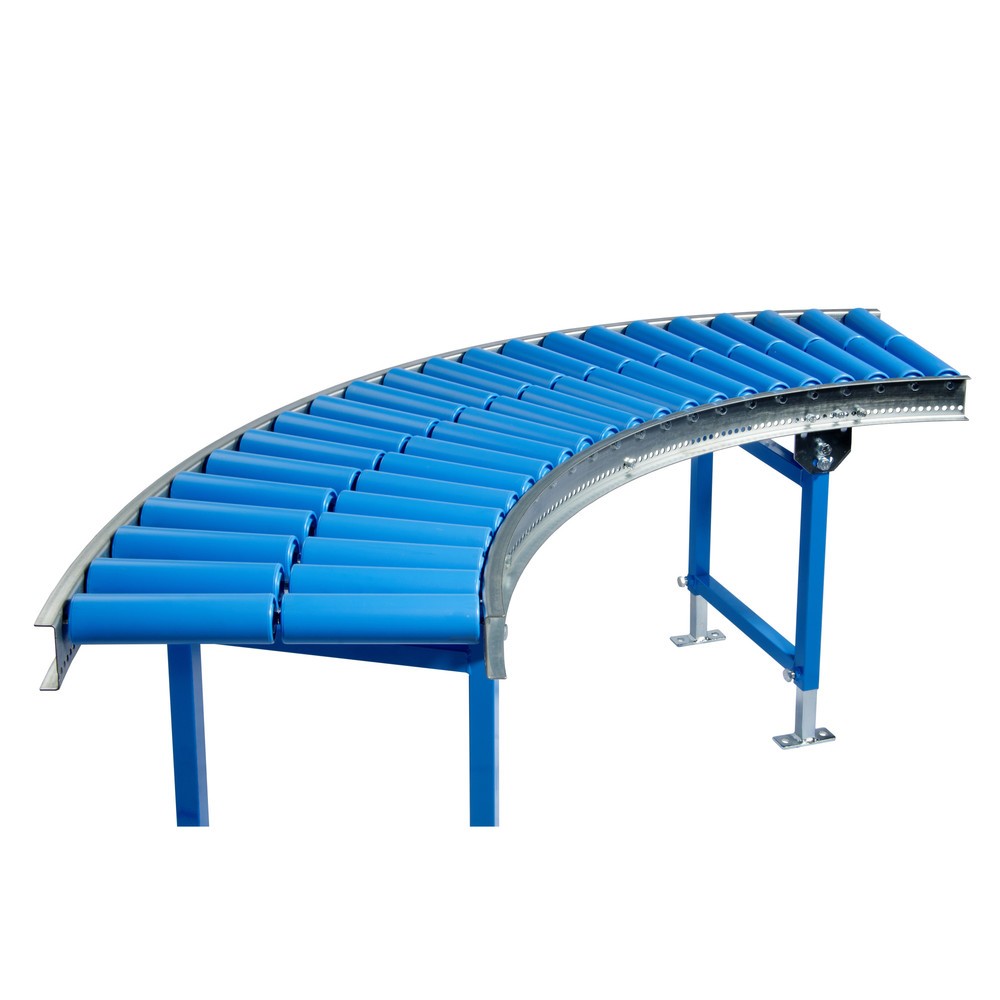 Produktabbildung Nr. 1: Convoyeur léger à rouleaux, rouleaux en plastique, courbe de 90°, largeur de 400 mm, entraxe : 100 mm