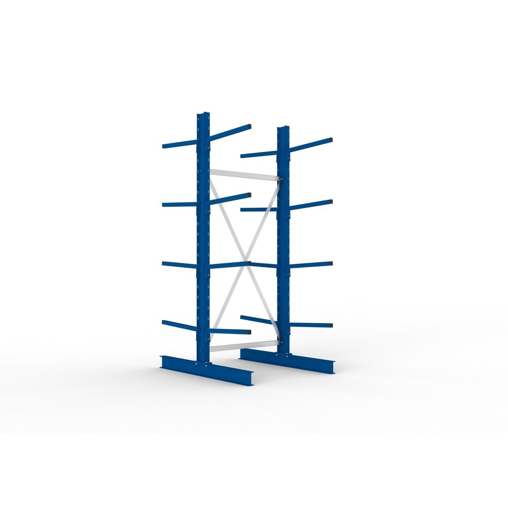 Product afbeelding: Basiselement draagarmrek META, dubbelzijdig, draagvermogen per arm 140 kg, hxbxd 2.500 x 1.094 x 1.420 mm