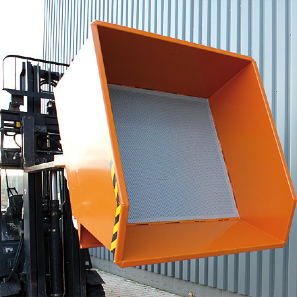 Produktabbildung Nr. 5: Eichinger® Benne à copeaux à fond en tôle perforée et robinet de vidange, 1 500 kg, 1500 litres, bleu gentiane