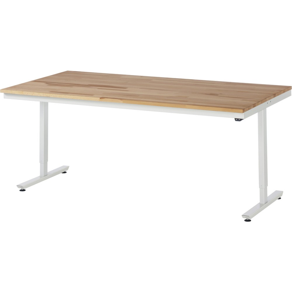 Product afbeelding: Elektrisch in hoogte verstelbare werktafel RAU serie adlatus 300, hxbxd 720-1.120 x 2.000 x 1.000 mm, massief beuken werkblad