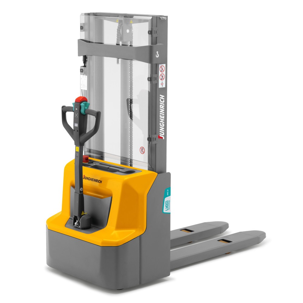 Product afbeelding: Elektrische stapelaar Jungheinrich AMC 12, tweevoudige telescoop hefmast, hefhoogte 2.900 mm, draagvermogen 1.200 kg