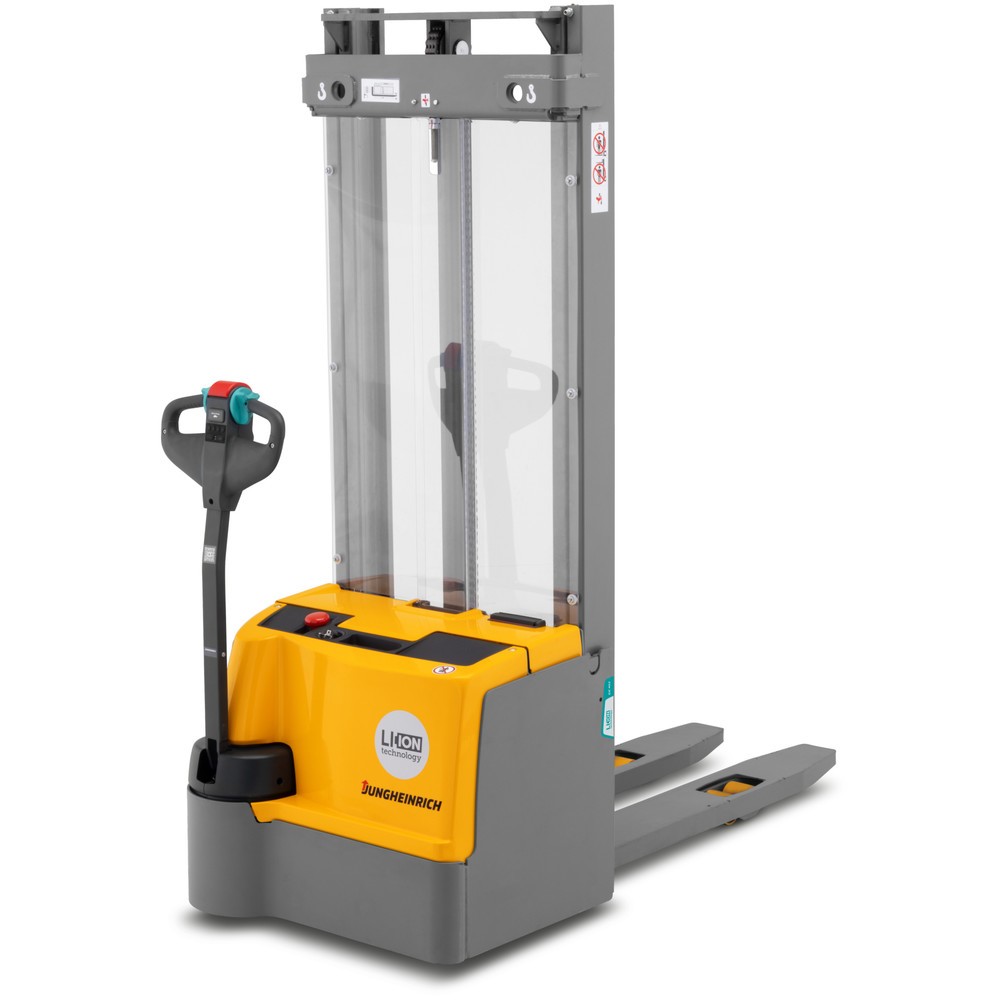 Product afbeelding: Elektrische stapelaar Jungheinrich EJC M13 ZT, tweevoudige telescoop hefmast, hefhoogte 3.385 mm, draagvermogen 1.300 kg