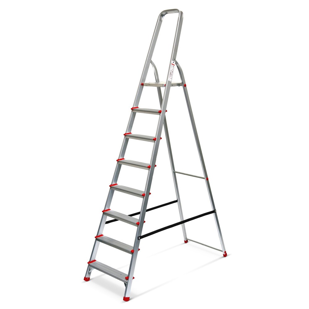 Illustration du produit: Escabeau à marches avec plate-forme et arceau, unilatéral, hauteur de 1,76 m