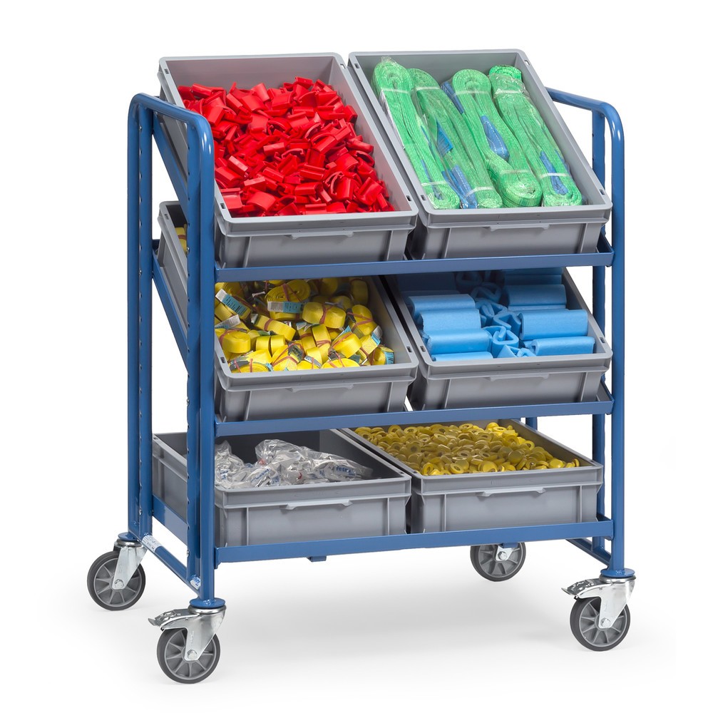 Produktabbildung Nr. 2: Etagewagen fetra® voor eurobakken, met magazijnbakken, draagvermogen 250 kg, 3 etages van 820 x 610 mm