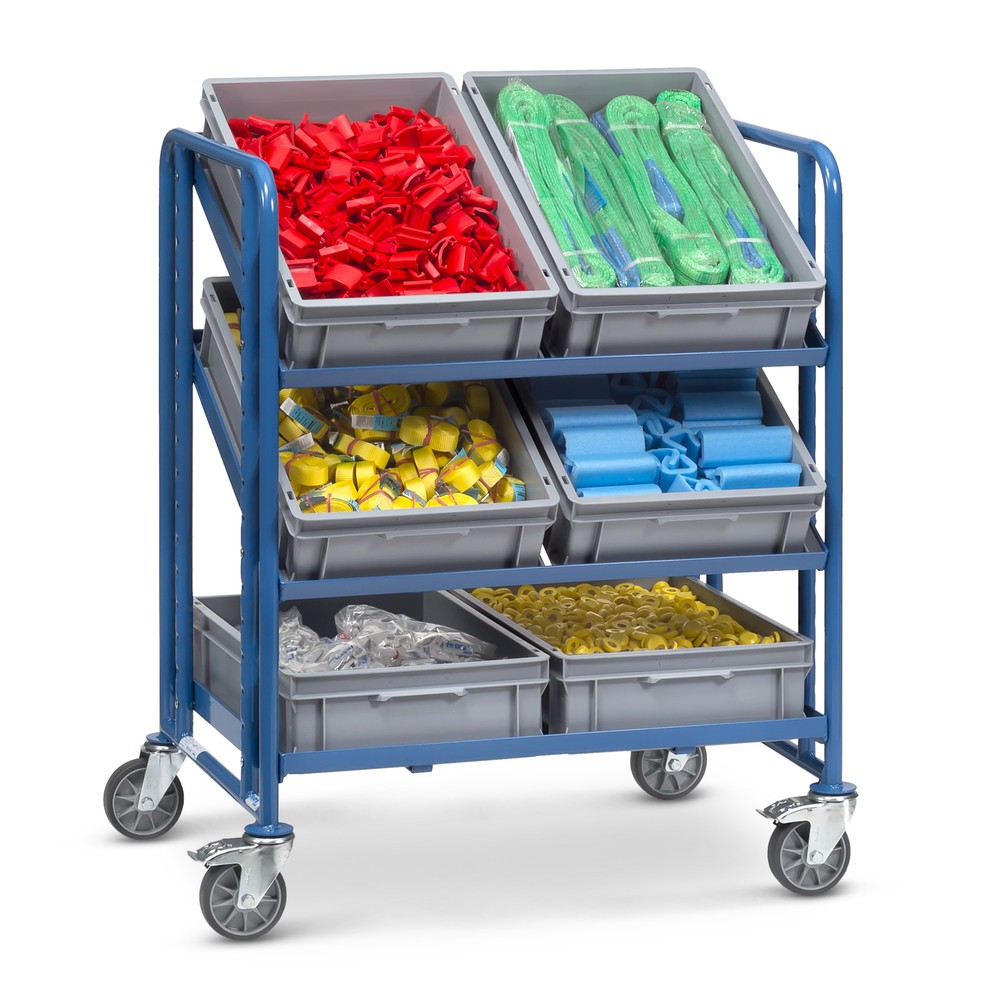 Produktabbildung Nr. 3: Etagewagen fetra® voor eurobakken, met magazijnbakken, draagvermogen 250 kg, 3 etages van 820 x 610 mm