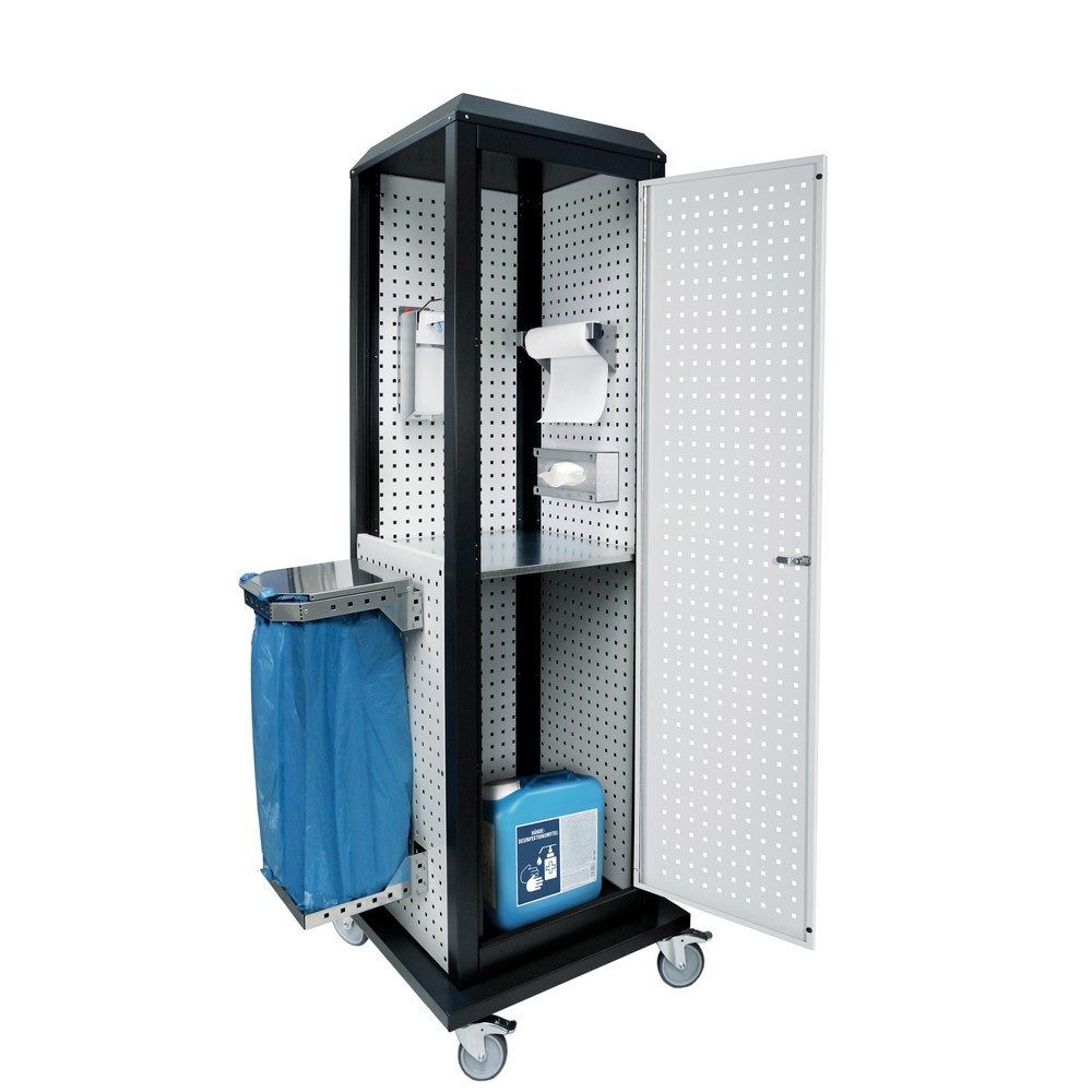 Product afbeelding: Hygiënestation Kappes RasterPlan®, mobiel met deur en één legbord, hxbxd 2.175 x 700 x 700 mm, model 4