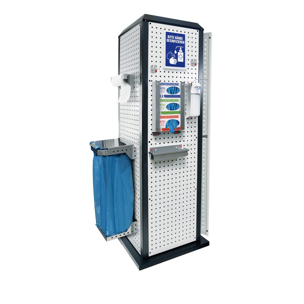 Product afbeelding: Hygiënestation Kappes RasterPlan®, stationair, met deur en één legbord, hxbxd 2.015 x 700 x 700 mm, model 1