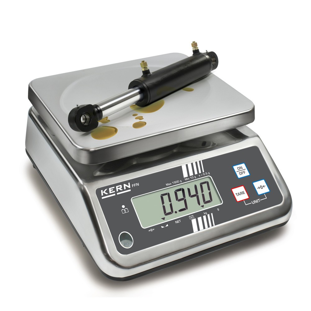 Produktabbildung Nr. 4: KERN Balance de comptoir en acier inoxydable FFN 3K0.5IPN, classe de protection IP 65, plage de pesée max. 3 kg