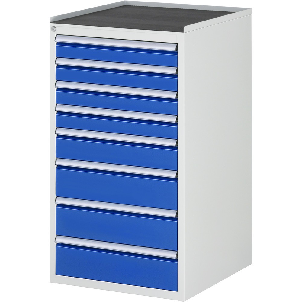 Product afbeelding: RAU ladekast serie 7000, h x b x d 1.035 x 580 x 650 mm, met 8 lades maat L, metalen blad