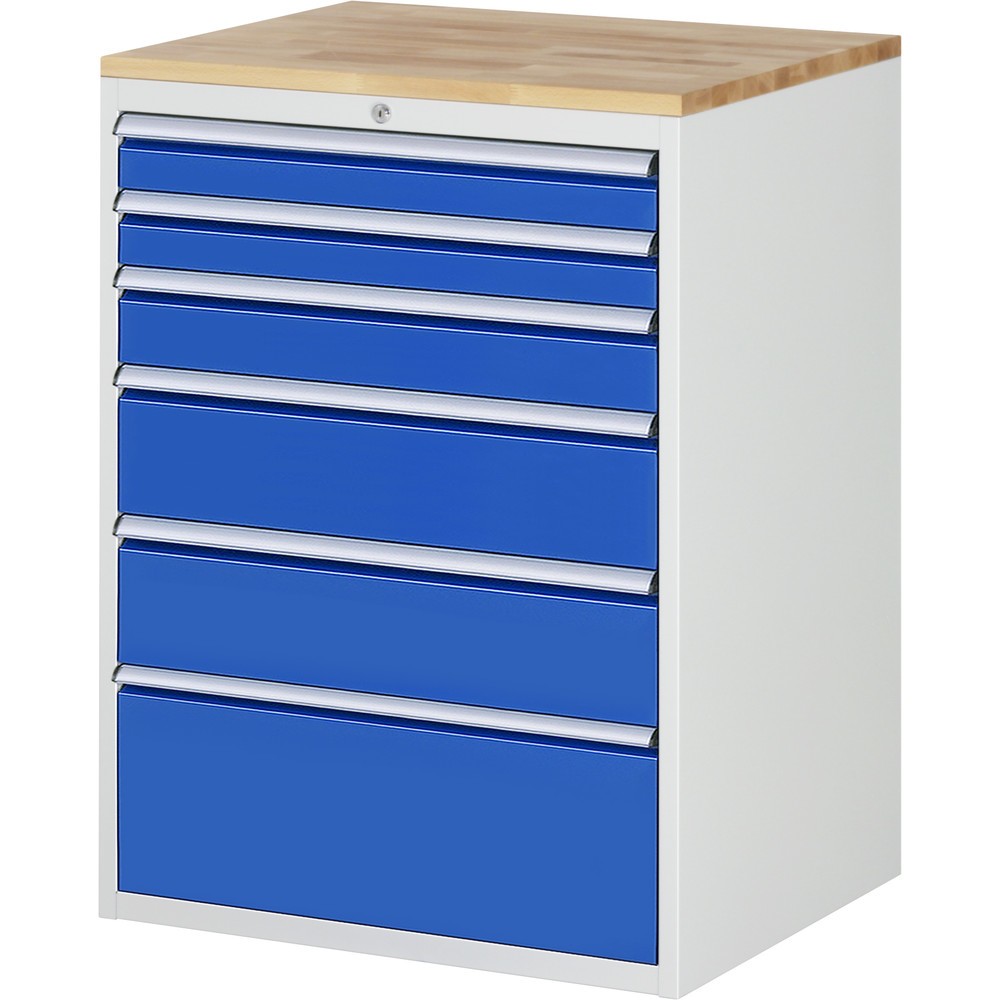Product afbeelding: RAU ladekast serie 7000, h x b x d 1.035 x 770 x 650 mm, met 6 lades maat XL, beuken blad