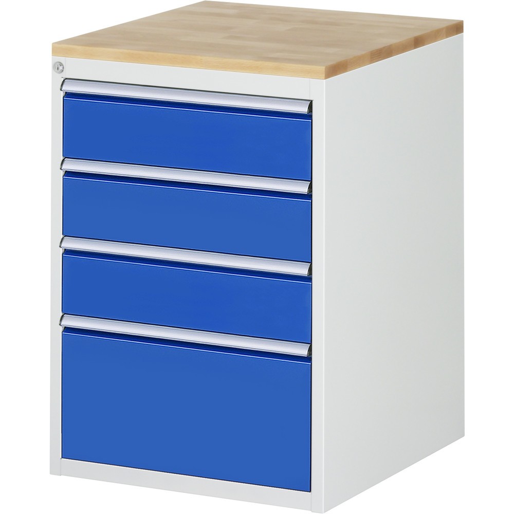 Product afbeelding: RAU ladekast serie 7000, h x b x d 825 x 580 x 650 mm, met 4 lades maat L, beuken blad