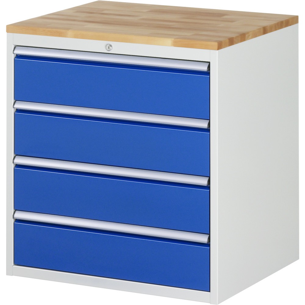 Product afbeelding: RAU ladekast serie 7000, h x b x d 825 x 770 x 650 mm, met 4 lades maat XL, beuken blad