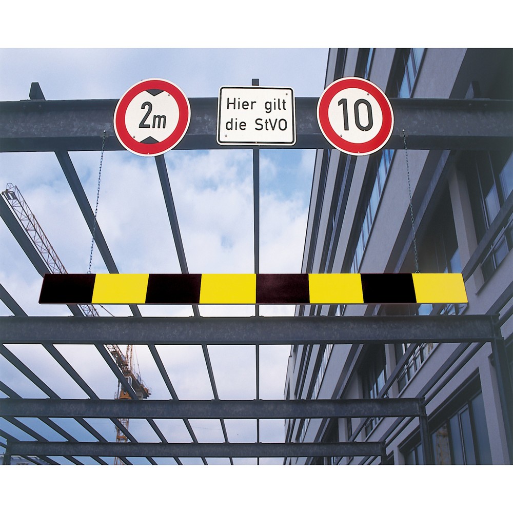 Illustration du produit: Limiteur de hauteur, aluminium, largeur 2 000 mm jaune/noir