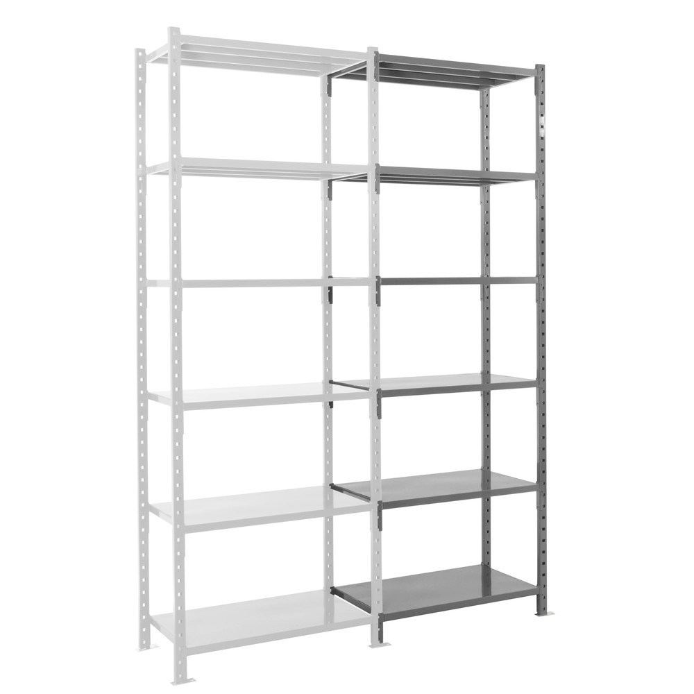 Product afbeelding: ManOrga Legbordrek, AF, met staalpanelen, vaklast 460 kg, H x B x D 3.000 x 1.260 x 600 mm
