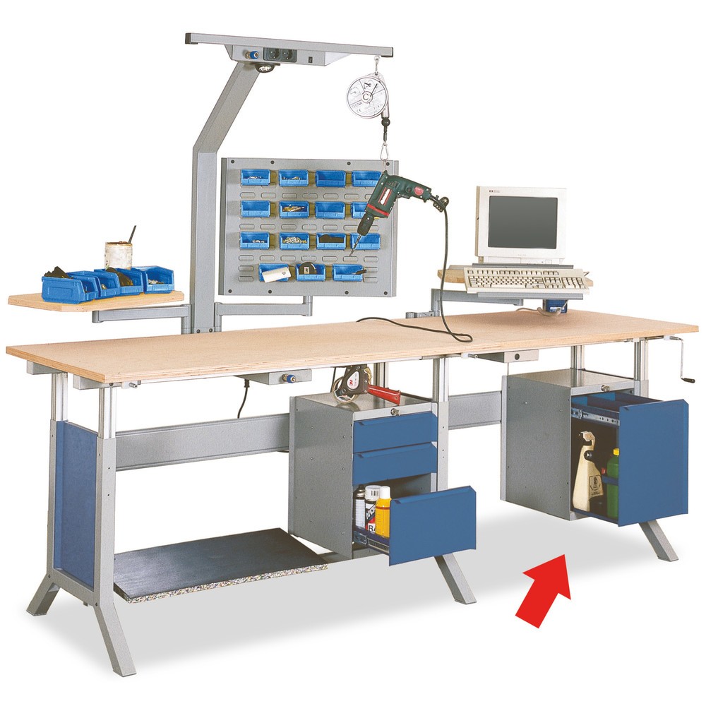 Produktabbildung Nr. 2: Onderbouwkast met 1 lade voor werkpleksysteem tafel, hxbxd 500 x 370 x 400 mm, gentiaanblauw