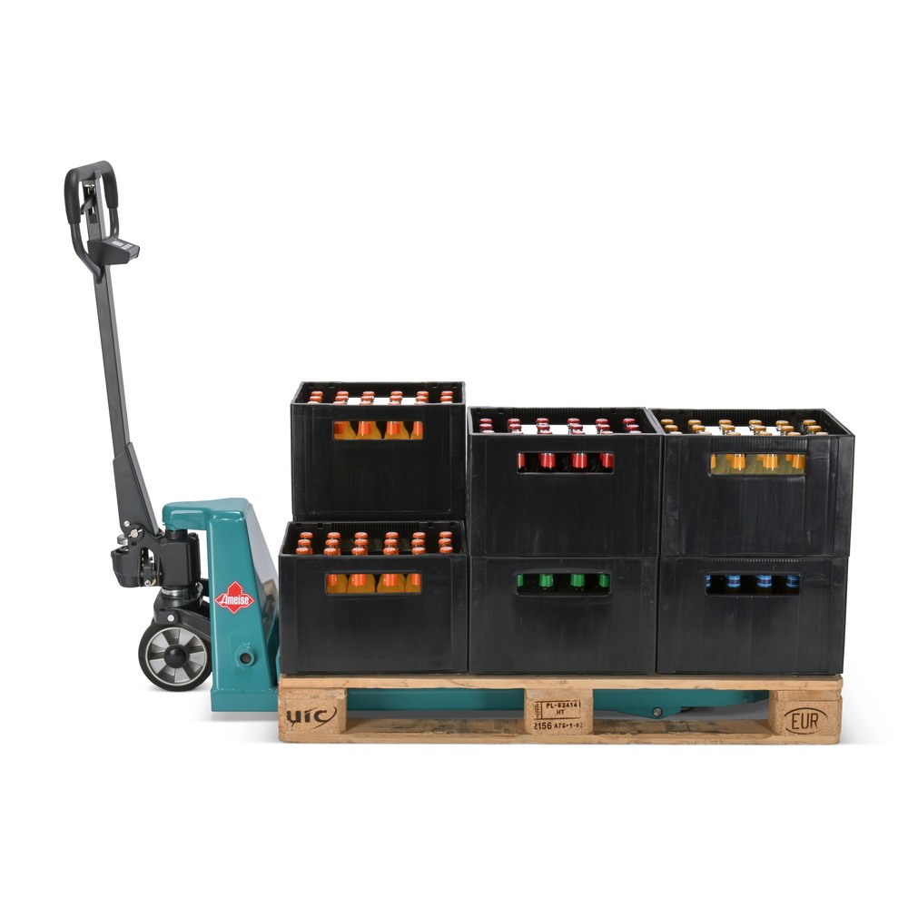 Produktabbildung Nr. 13: Handtranspallet met weegschaal Ameise® PTM 2.0 Scale met display aan de disselkop, draagvermogen 2.000 kg, tandemwielen