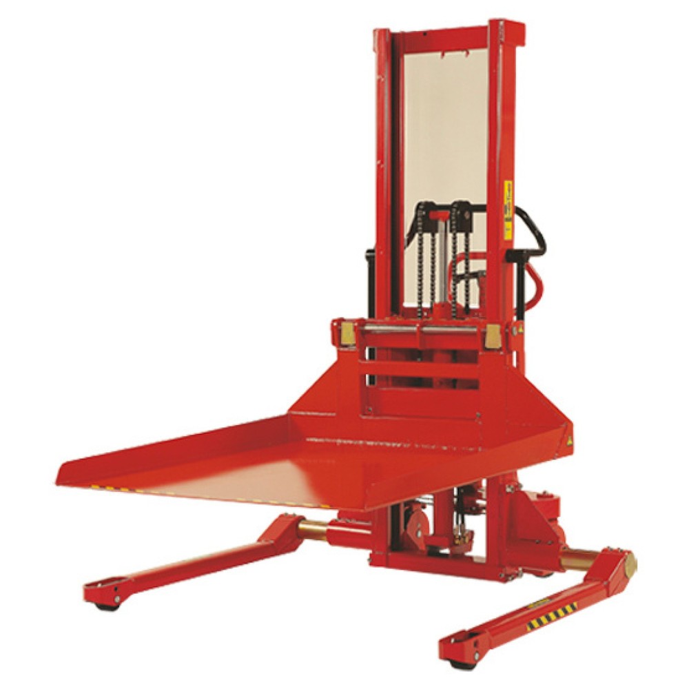 Product afbeelding: Elektrische breedspoorstapelaar met plateau, simplexmast, draagvermogen 1.000 kg, hefhoogte 1.485 mm, platform 990 x 1.092 mm