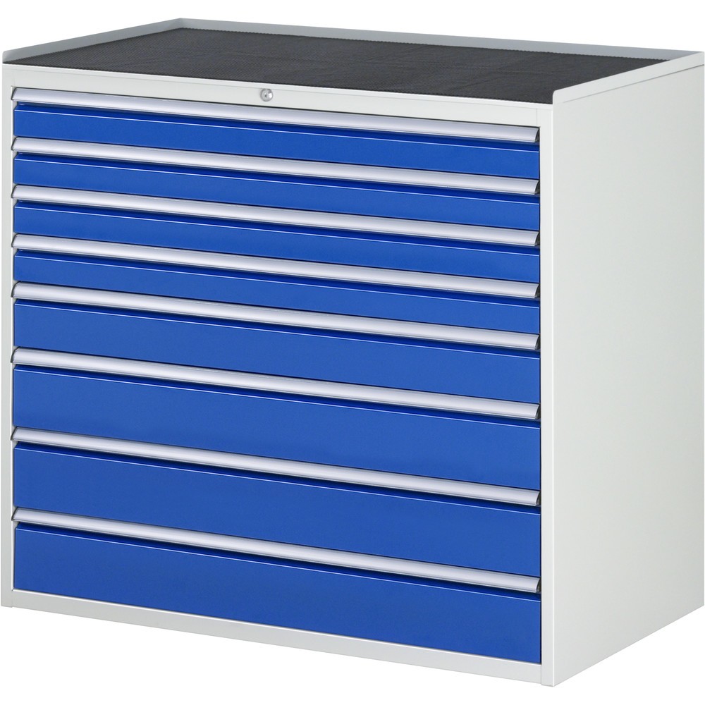 Illustration du produit: RAU Armoire à tiroirs série 7000, HxlxP 1 035 x 1 145 x 650 mm, avec 8 tiroirs taille XXL, face supérieure en métal