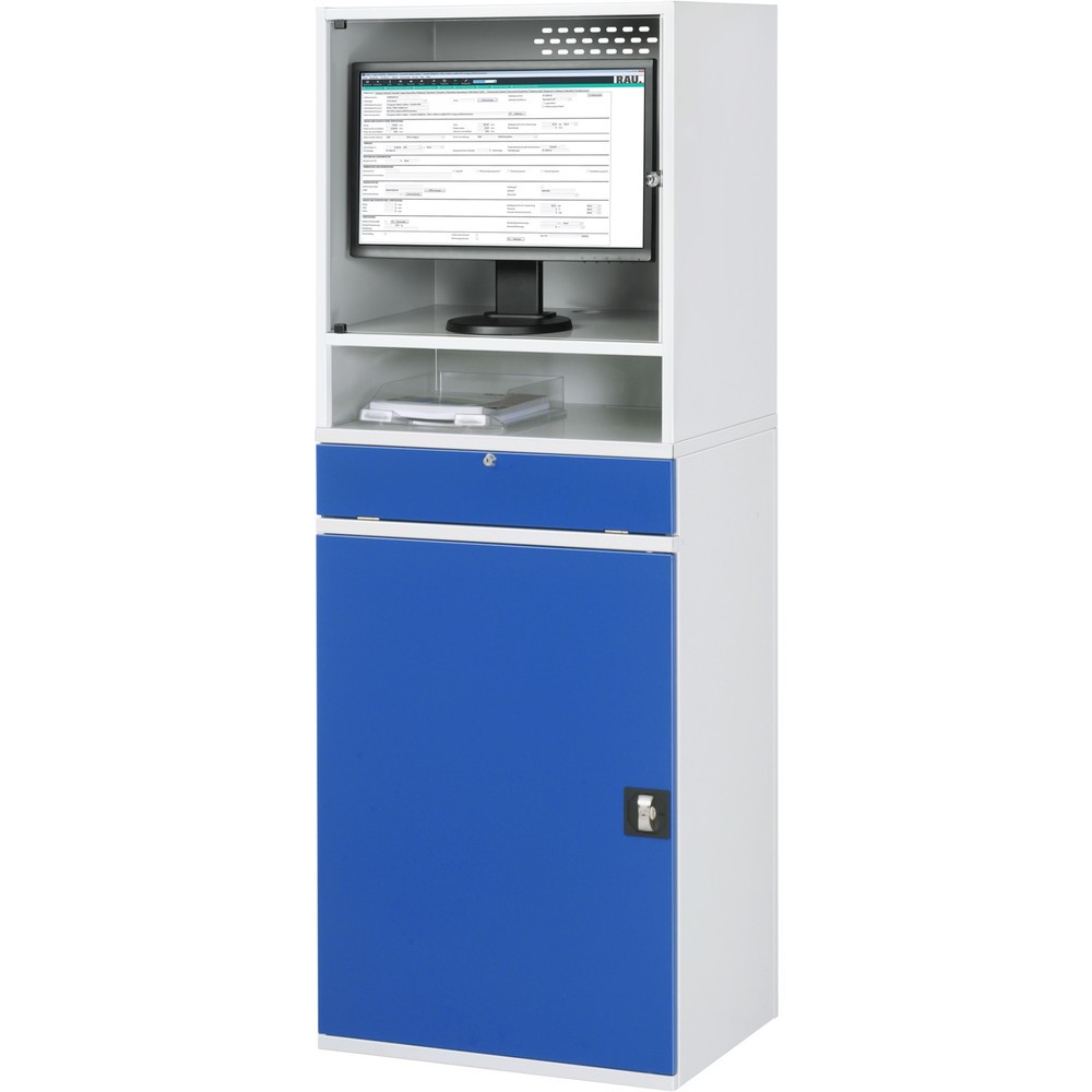 Produktabbildung Nr. 3: RAU Armoire informatique, boîtier d’écran, porte-clavier coulissant, porte battante, fixe