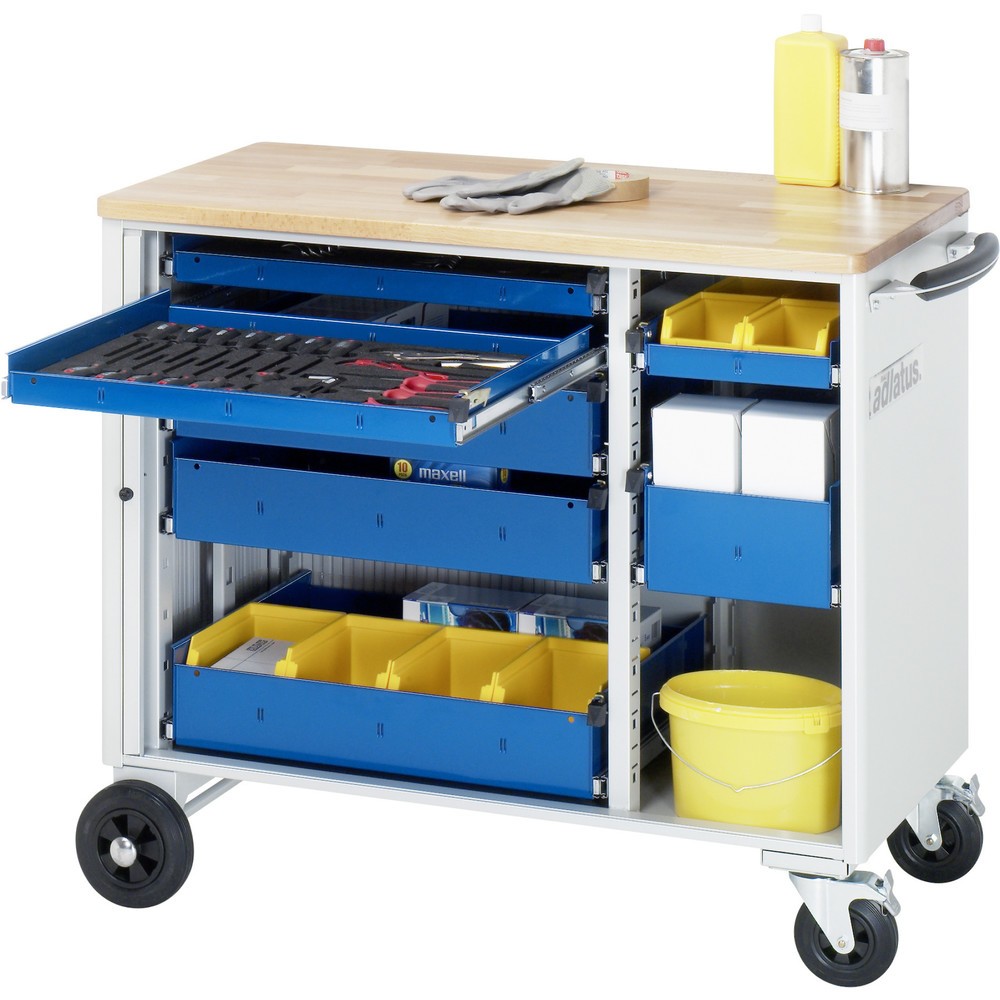 Produktabbildung Nr. 1: RAU Chariot pour outils série adlatus, HxLxP 890 x 1 025 x 520 mm, 7 tiroirs 3 x 40, 3 x 105, 1 x 130 mm, Plan de travail en hêtre