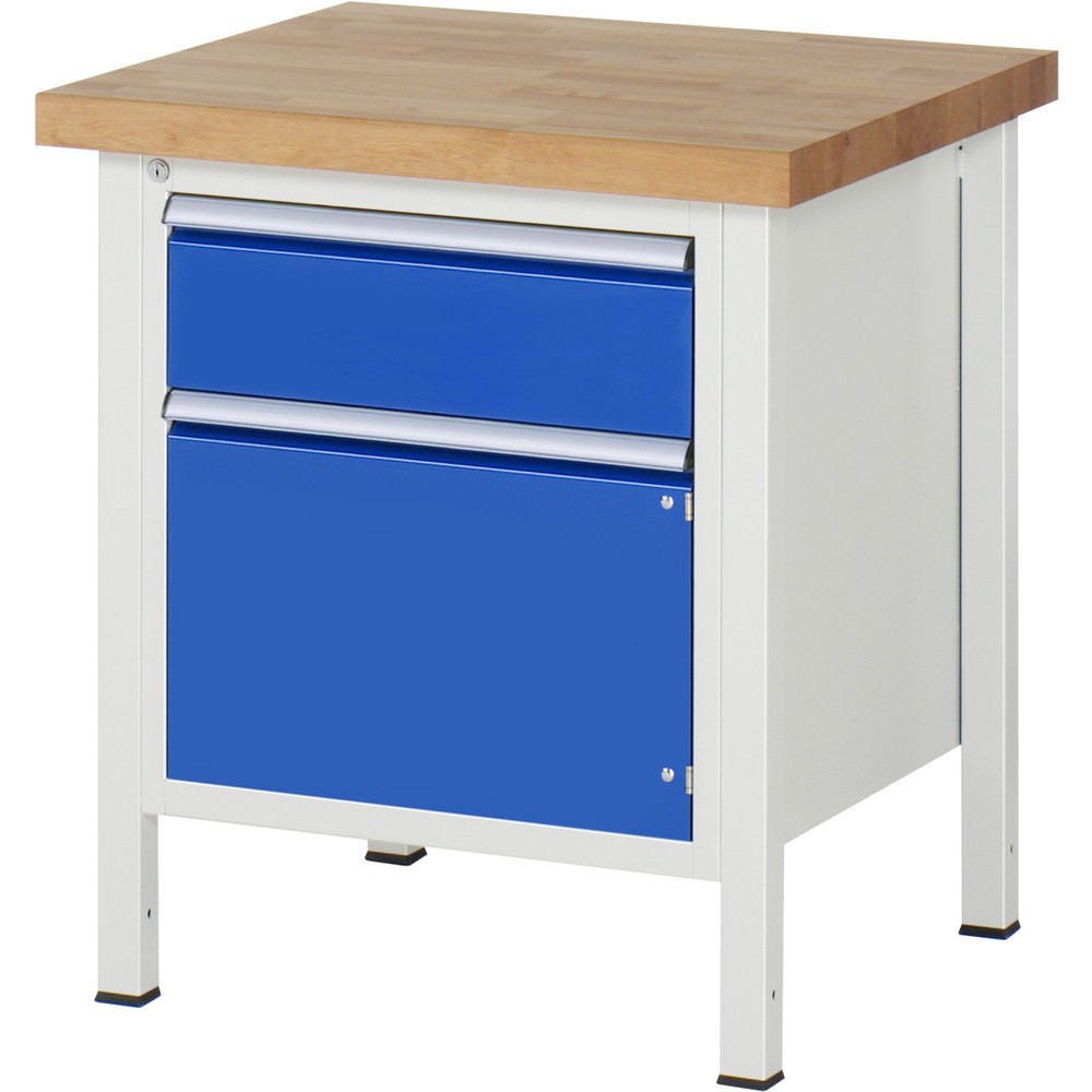Illustration du produit: RAU Établi série 8000, 1 porte battante, HxlxP 840-1 040 x 750 x 700 mm, 1 tiroir, 1 porte battante