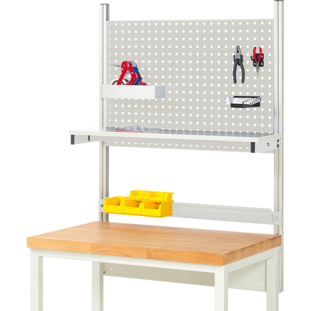 Product afbeelding: RAU systeemopbouw, h x b x d 1.130 x 1.000 x 350 mm, met 1 legbord met melaminehars gecoate plaat en 1 draagrail, complete set 01 voor productbreedte 1.000 mm