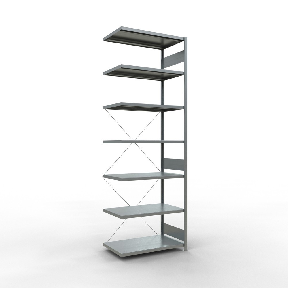 Illustration du produit: Rayonnage à tablettes SCHULTE, système à emboîter, travée auxiliaire, charge par tablette 330 kg, galvanisé, H x l x P 3 000 x 1 000 x 600 mm