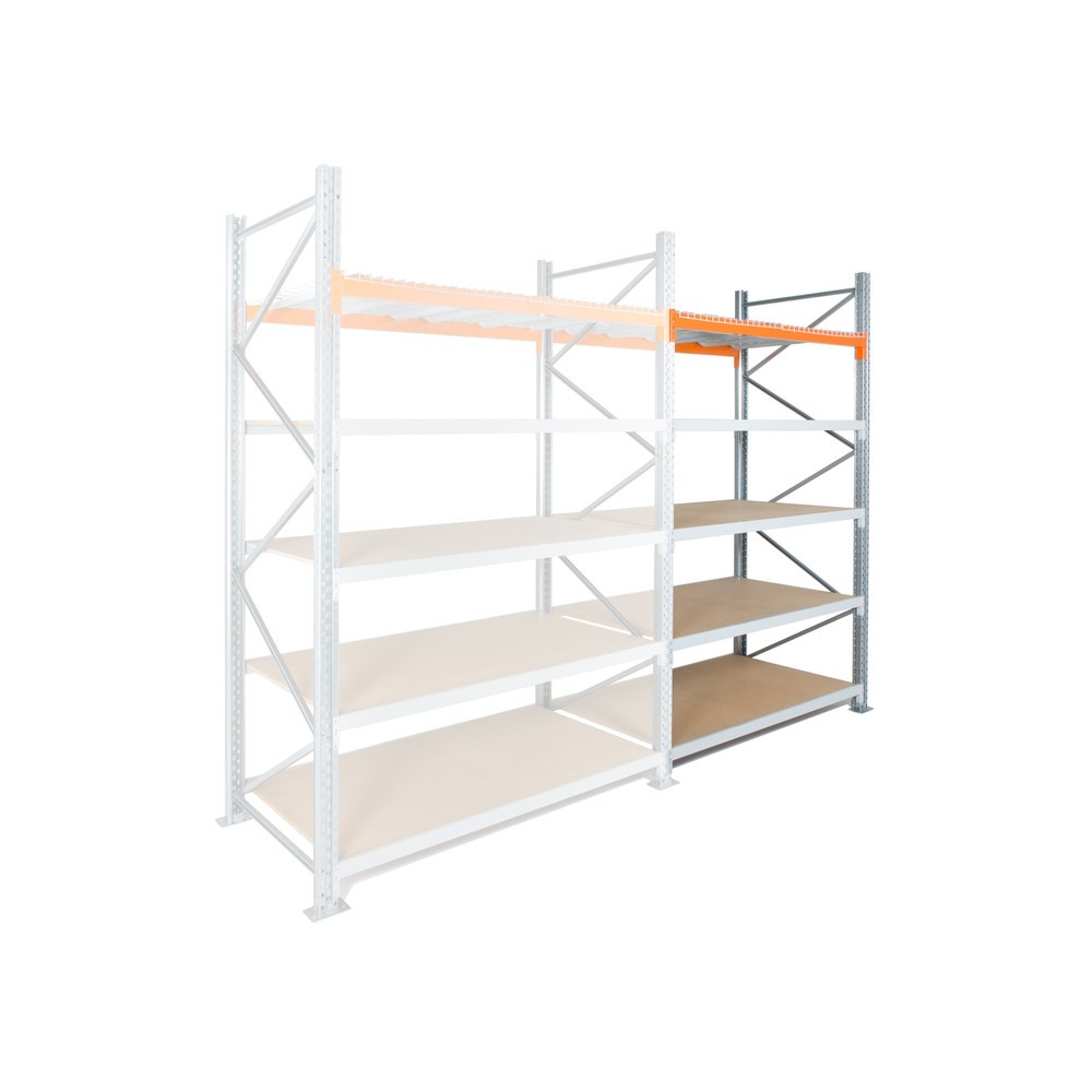 Produktabbildung Nr. 1: Rayonnage hybride ManOrga, rayonnage grande portée et à palettes XXL, travée auxiliaire, HxlxP 4 500 x 3 600 x 1 100 mm