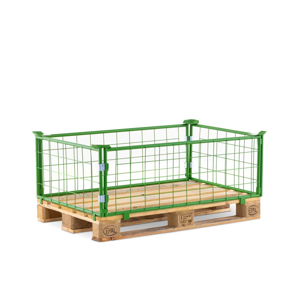 Illustration du produit: Rehausse de palette BASIC sans clapet, mailles 100 x 100 mm, H x l x P 400 x 1 200 x 800 mm, vert mai