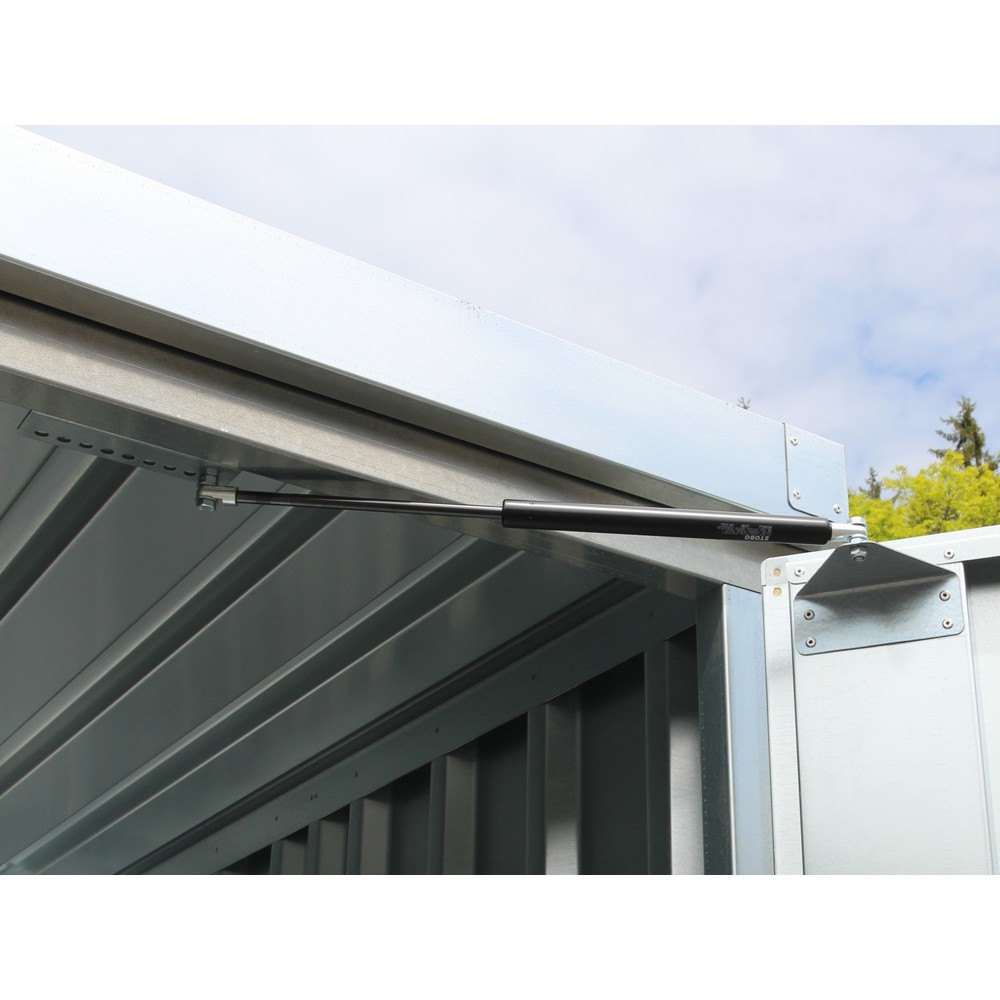 Product afbeelding: Schokdemper als deurhouder en windbescherming, bij geopende enkele draaideur
