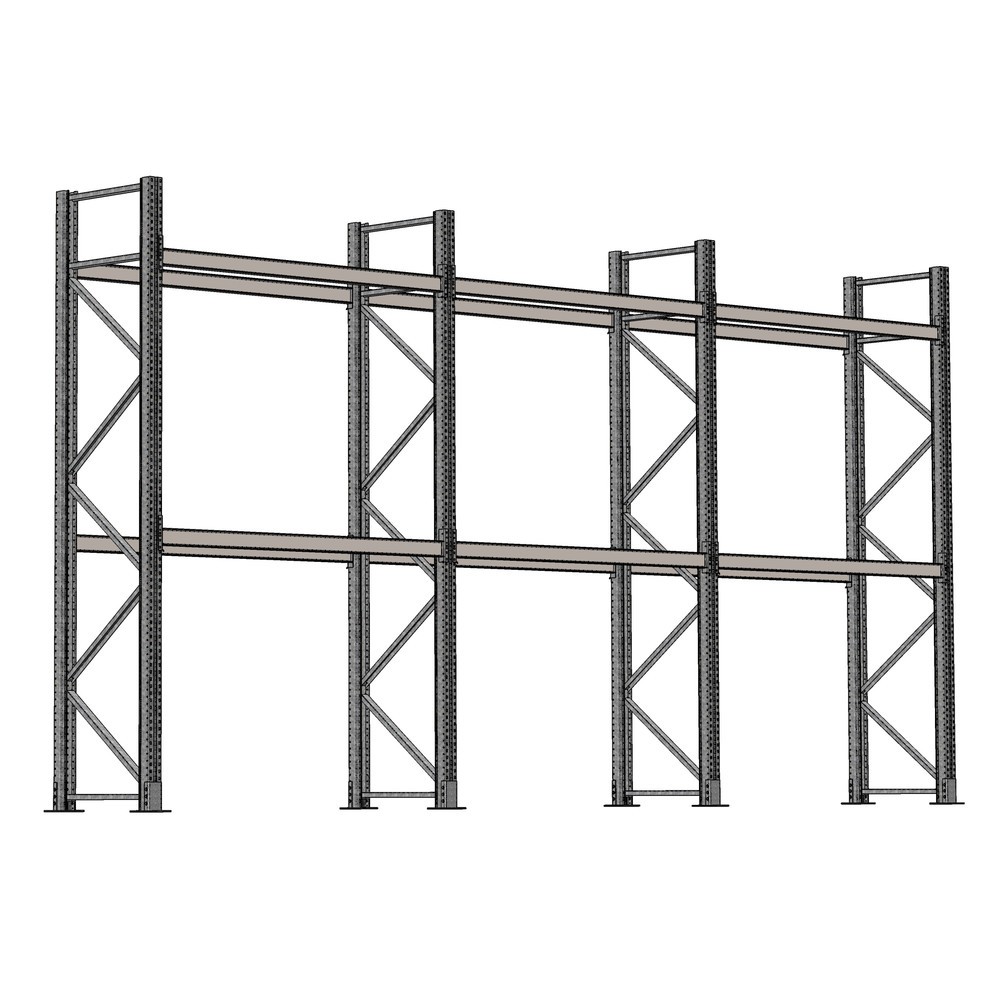Illustration du produit: SCHULTE Rayonnage à palettes 3 travées de 1 825 mm - 4 500 x 1 100 mm (HxP), 12 lisses (2 000 kg) pour l'extérieur