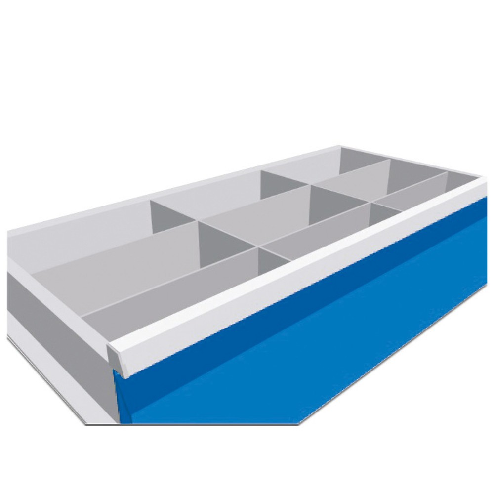 Illustration du produit: Séparation en métal Bedrunka+Hirth pour servante d'atelier Maxmobile, 2 rails de compartiment central, pour une hauteur de façade de 200 mm