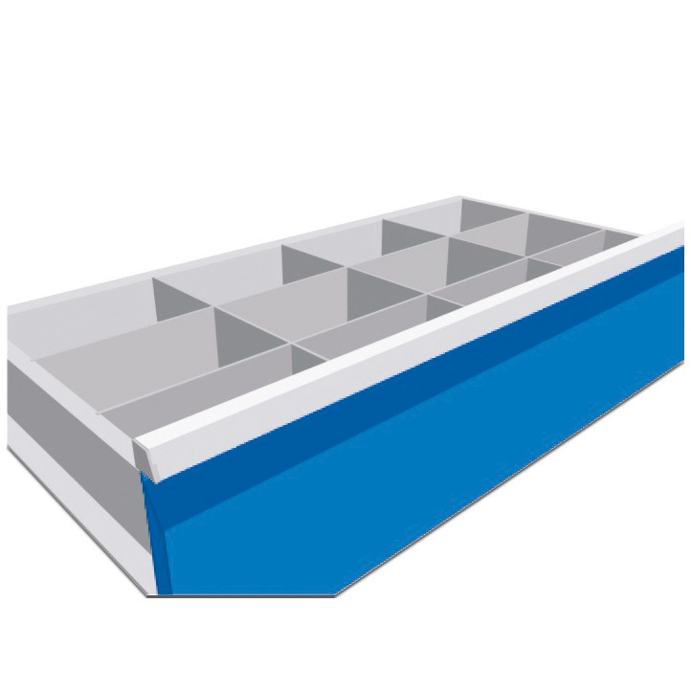 Illustration du produit: Séparation en métal Bedrunka+Hirth pour servante d'atelier Maxmobile, 3 rails de compartiment central, pour une hauteur de façade de 150 mm