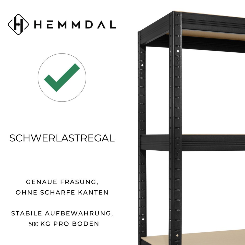 Produktabbildung Nr. 2: Rek voor zware lasten HEMMDAL type XXL, zwart - 177 x 200 x 60 cm - tot 2.000 kg