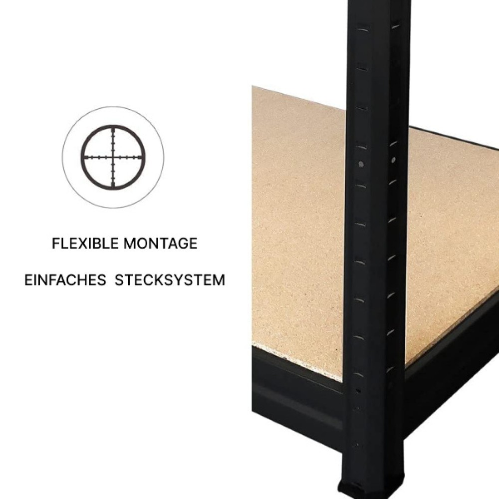 Produktabbildung Nr. 4: Rek voor zware lasten HEMMDAL type XXL, zwart - 177 x 200 x 60 cm - tot 2.000 kg