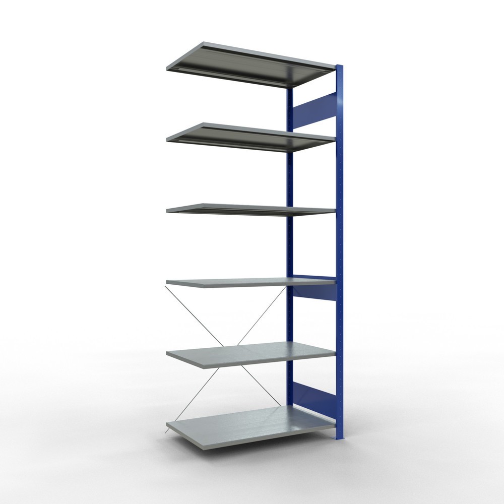 Product afbeelding: Legbordrek SCHULTE steeksysteem, AE, VL 150 kg, gentiaanblauw / verzinkt, hxbxd 2.500 x 1.000 x 600 mm
