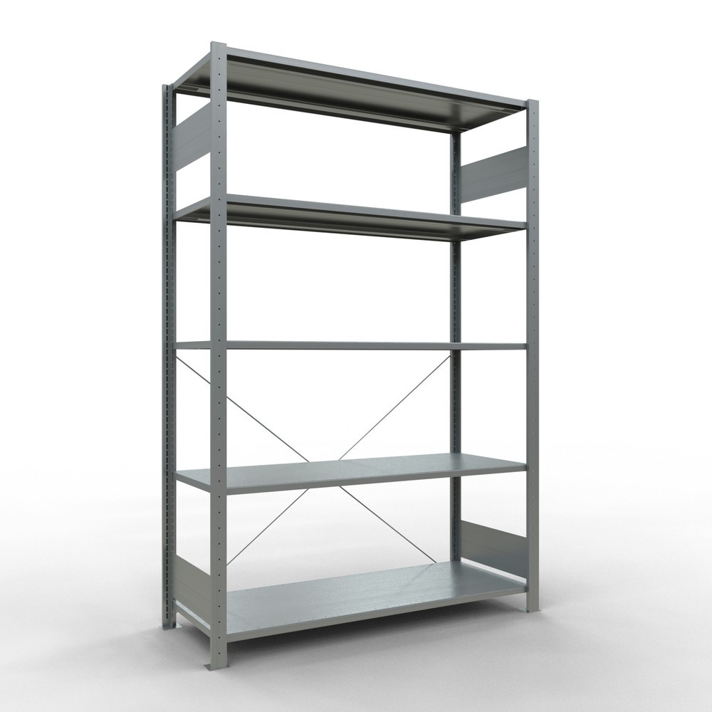 Product afbeelding: Legbordrek SCHULTE, verzinkt, met 5 legborden van plaatstaal, vaklast 150 kg, hxbxd 2.000 x 1.360 x 536 mm
