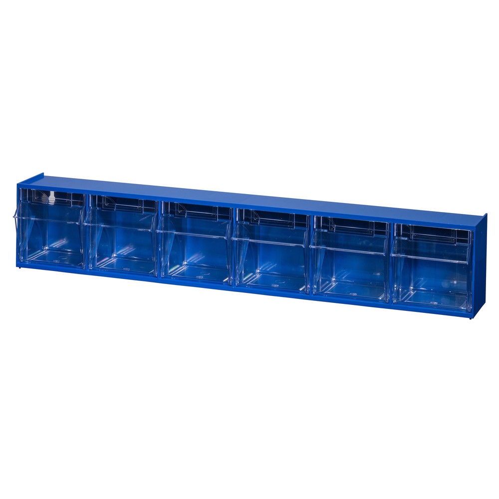 Illustration du produit: Système de rangement à casiers rabattables Allit, 6 casiers, bleu