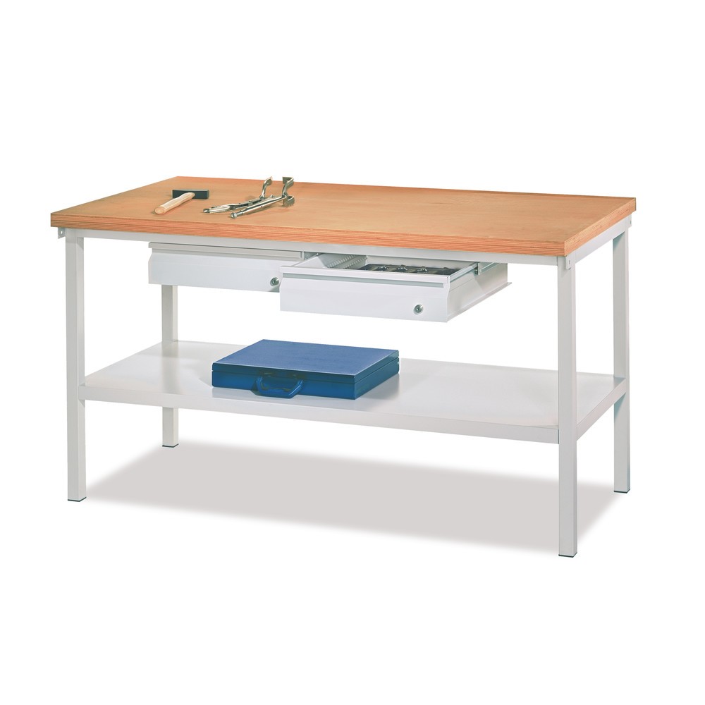 Produktabbildung Nr. 2: Werkbanktafel PAVOY met 2 lades + aflegvlak, hxbxd 900 x 2.000 x 700 mm, lichtgrijs, antracietgrijs