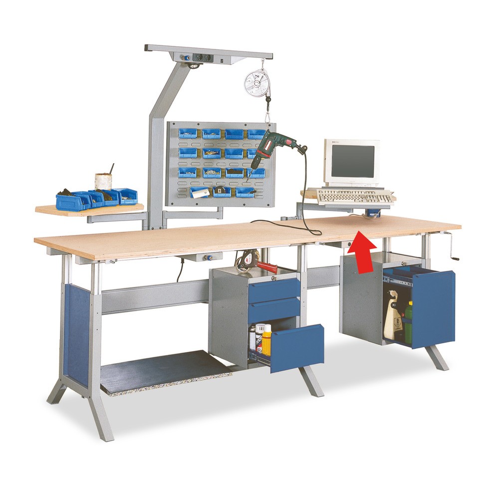 Product afbeelding: Zwenkarm met plateau voor beeldscherm en toetsenbord voor werktafel, bxd 420 x 200 mm