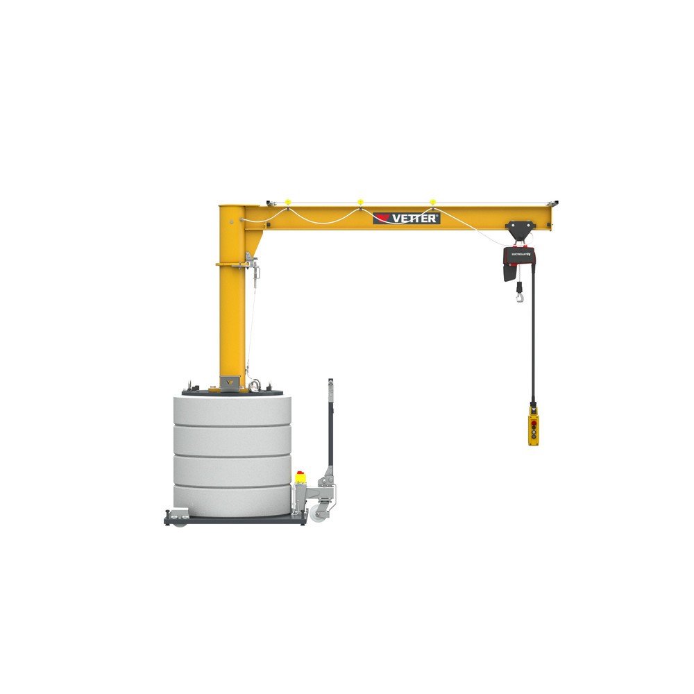 Produktabbildung Nr. 1: Zwenkkraan VETTER® incl. elektrische takel LIFTKET, mobiele uitvoering, 360° zwenkbereik, reikwijdte 4.000 mm, draagvermogen 125 kg